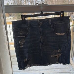 American Eagle Distressed Denim Mini Skirt